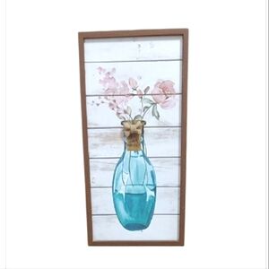 Rustic Wall Hanging "Make Today Amazing" Bottle with Flowers Burlap Bow